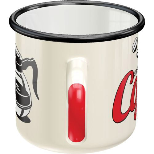 Nostalgic-Art Strong Coffee Served Here Enamel Mug