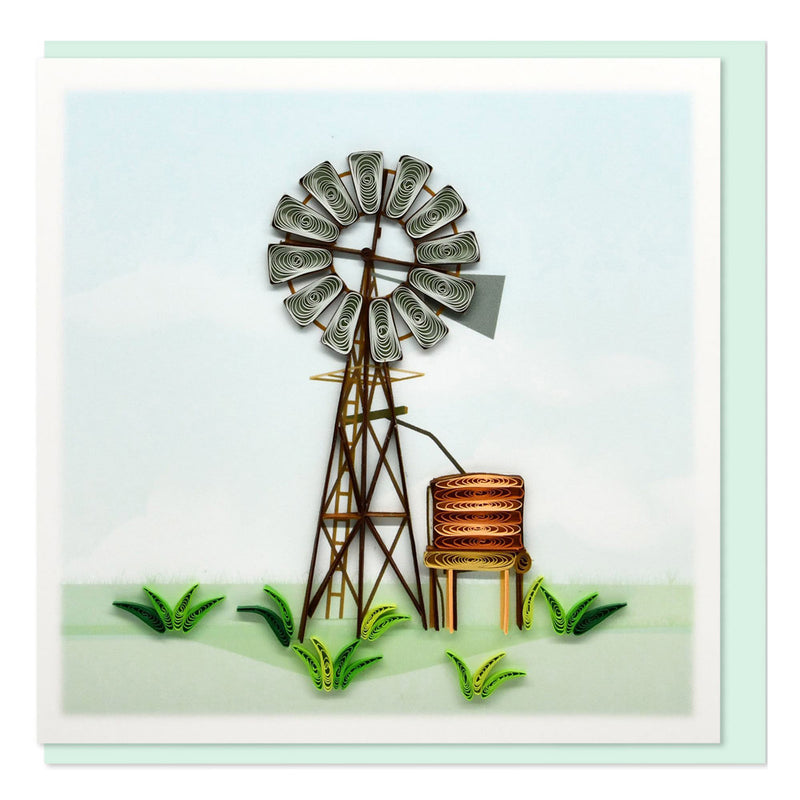 Quilled Australian Windmill Greeting Card (15x15cm)