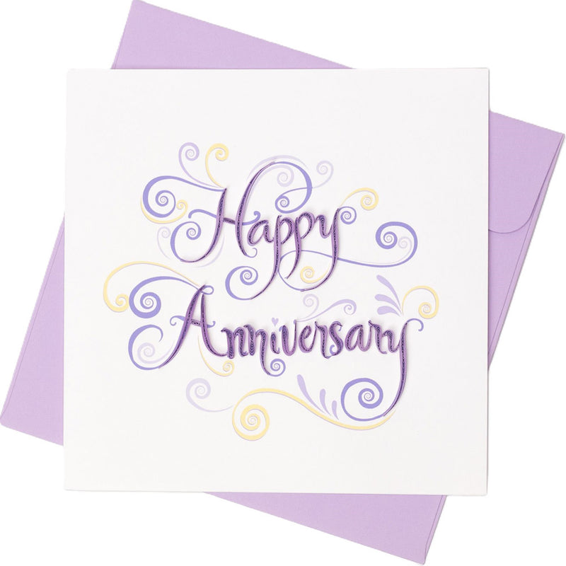 Happy Anniversary Quilled Greeting Card (15x15cm)