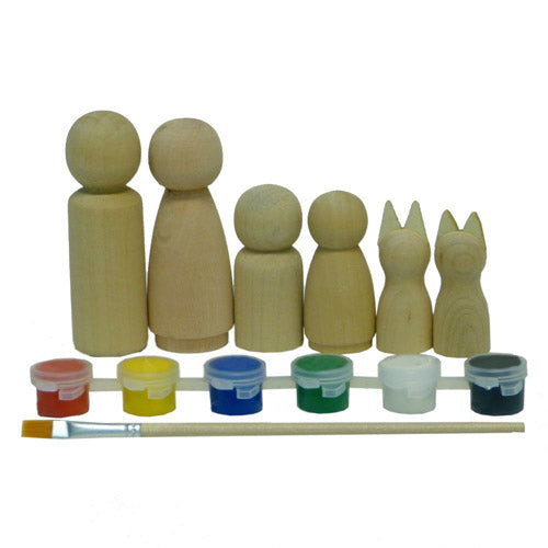 Wooden Doll Family Paint Kit