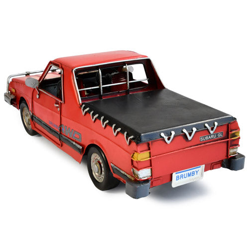 Red 1986 Subaru Brumby Ute Ornament (33x14x10.5cm)