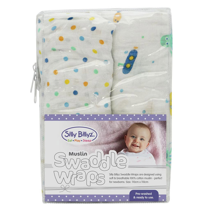 Muslin Gender Swaddle Wrap 2pk