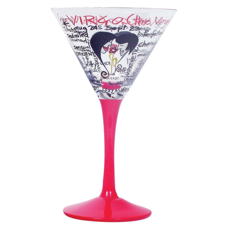 Zodiac Hand-Painted Martini Glass