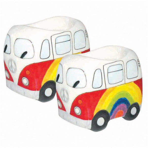 Rainbow Peace Campervan Egg Cup 2pc