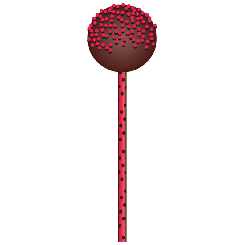 Cakepop White-Dotted Sticks 15cm 24pk