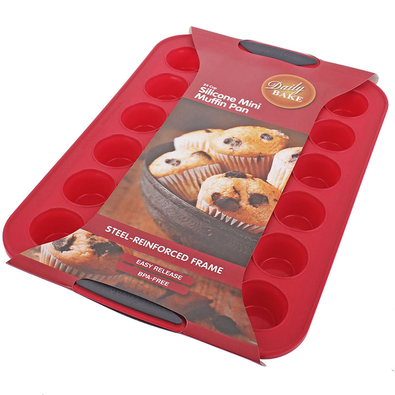 Bake diário de silicone 24 cups de muffin panela