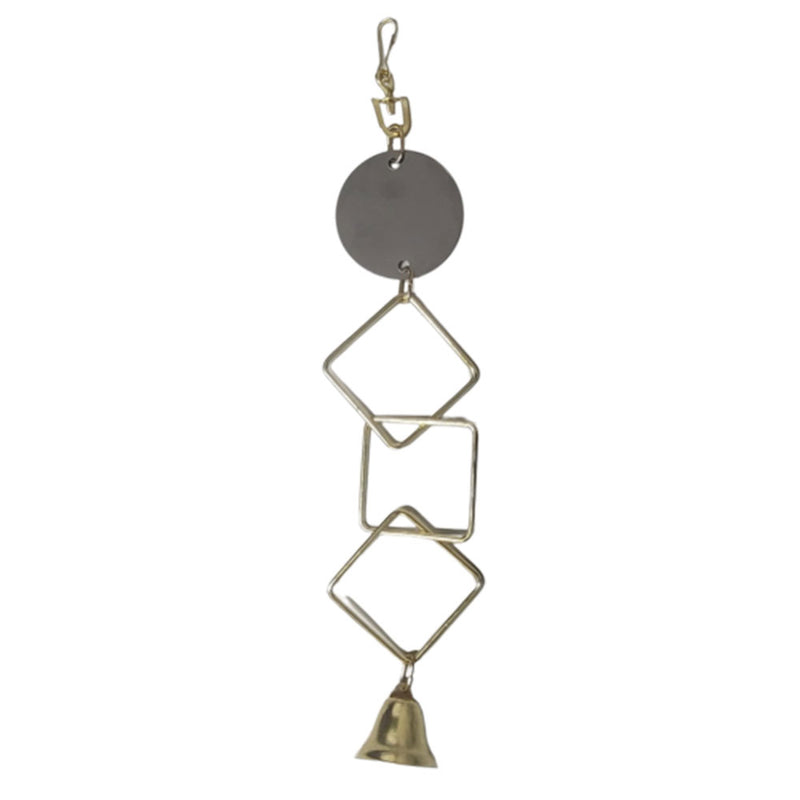 Elite Pet Brass Squares with Mirror & Bell Bird Toy