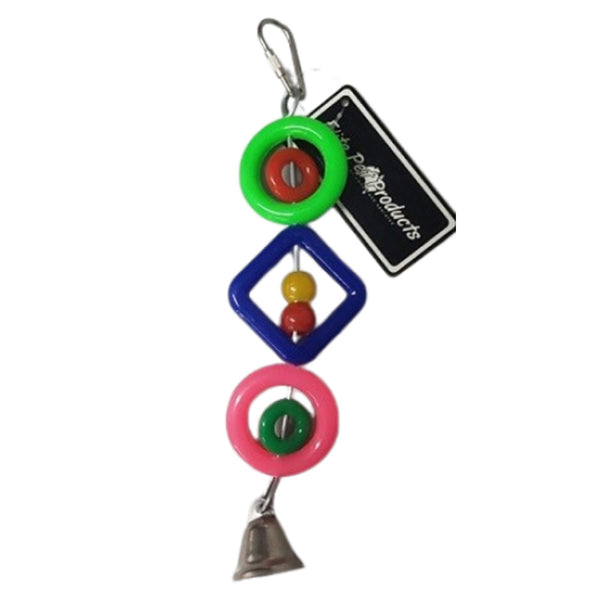 Hanging Plastic Rings, Squares & Beads Bird Toy