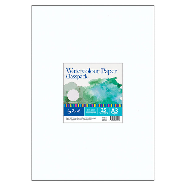 Zart Watercolour Paper Classpack 300gsm A3 25pcs