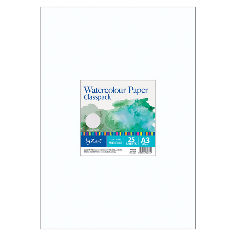 Zart Watercolour Paper Classpack 300gsm A3 25pcs