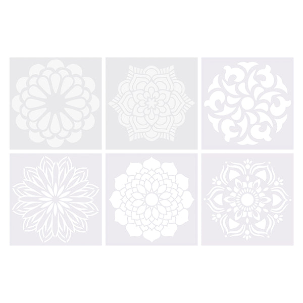 Mandala Stencils 6pcs (15x15cm)