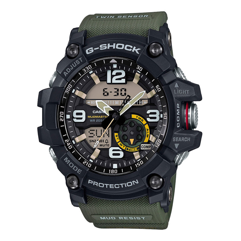 Casio G-Shock Mudmaster Twin Sensor Green Band Watch