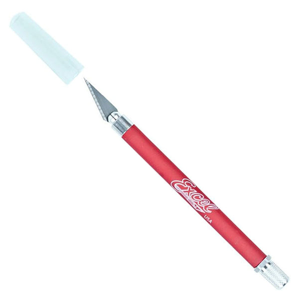 Excel Soft Grip-On Hobby Knife with Safety Cap (Red)