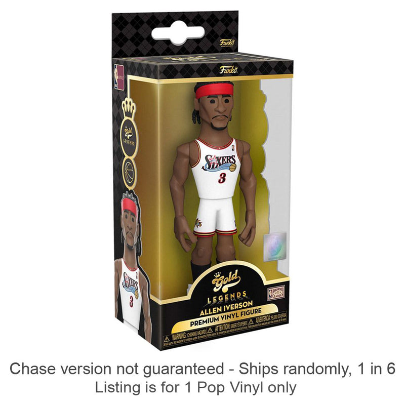NBA: 76ers Allen Iverson Vinyl Gold Chase Ships 1 em 6