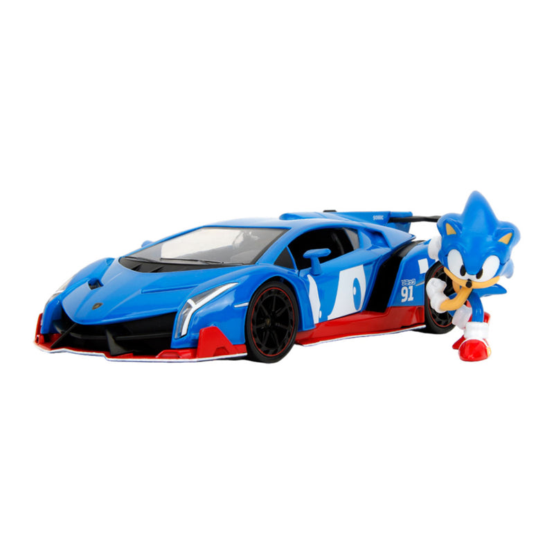 Sonic  Lamborghini Veneno 1:24 Vehicle with Sonic Figure