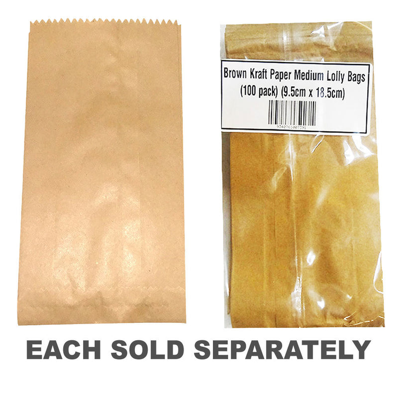 Brown Kraft Paper Lolly Bags 100pk