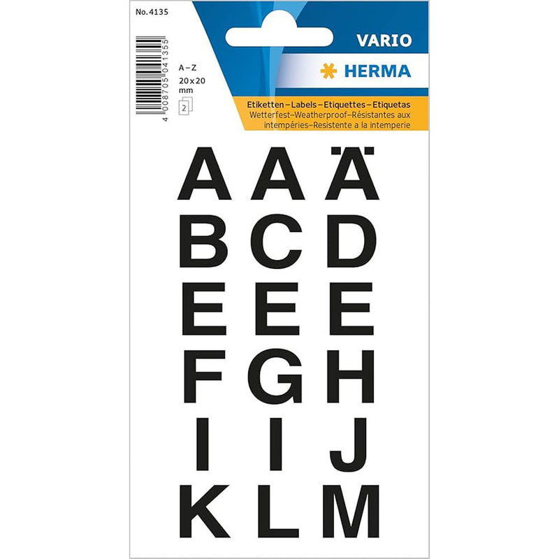 Herma Transparent Film Letter Sticker A-Z (Black)