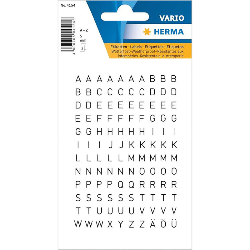 Herma Transparent Film Letter Sticker A-Z (Black)