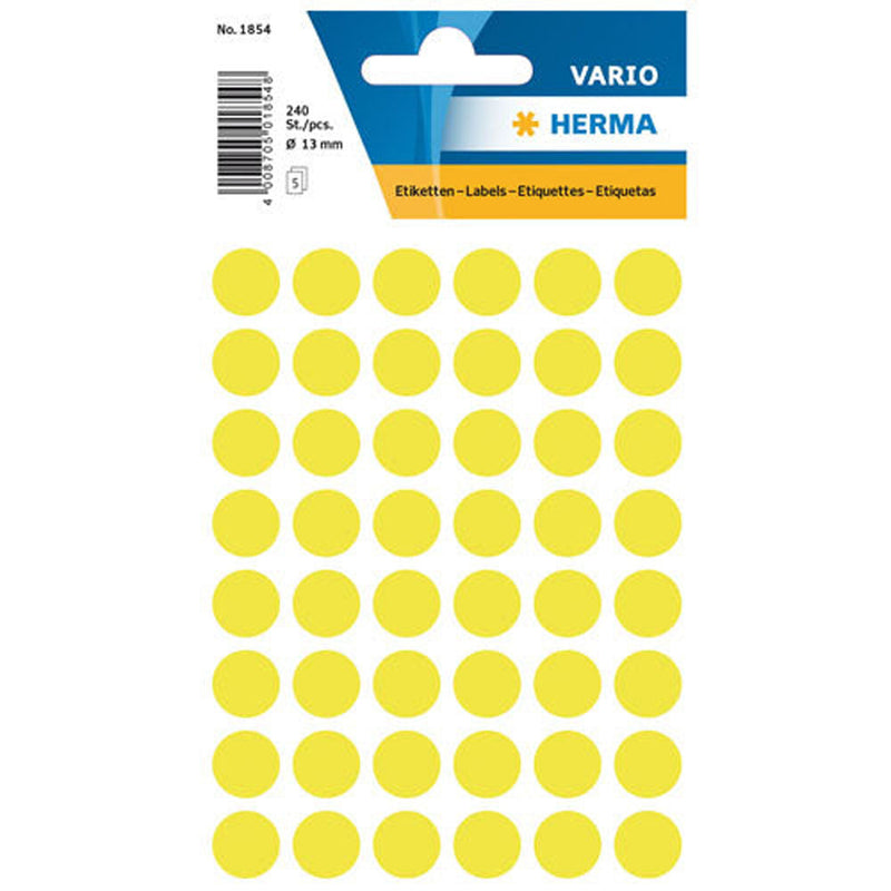 Herma Luminous Round Sticker Labels (Yellow)