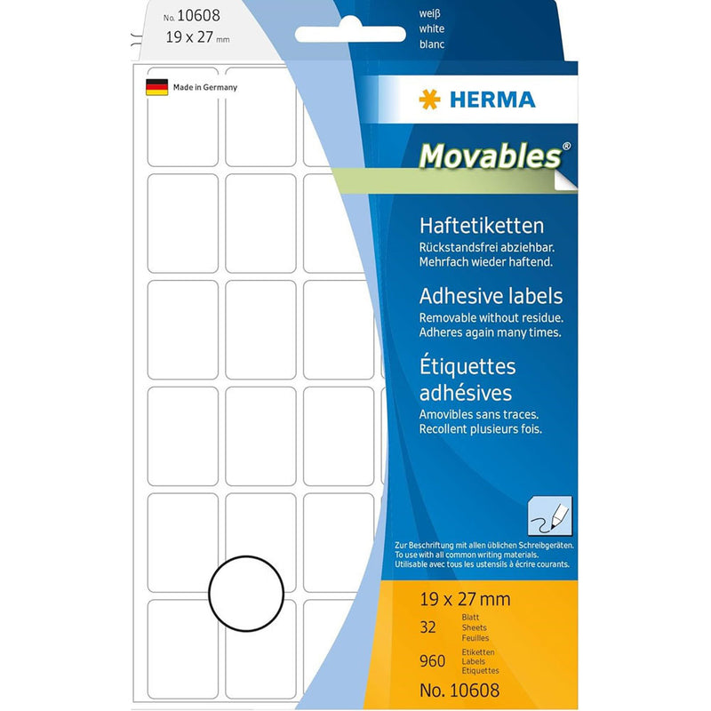 Herma Removable Multi-Purpose Labels 24pc (White)