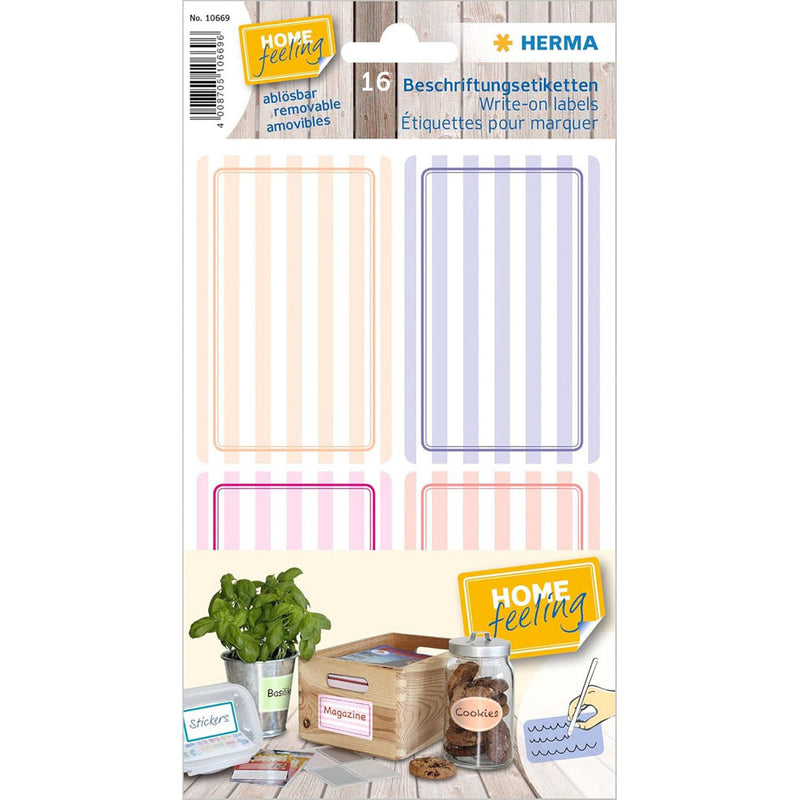 Herma Movable Striped Write-On Labels (52x82mm)