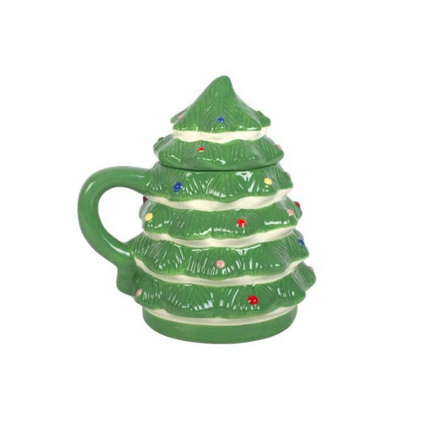 Green Christmas Tree Shaped Ceramic Mug