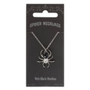 Spider Stainless Steel Pendant Necklace with Black Obsidian