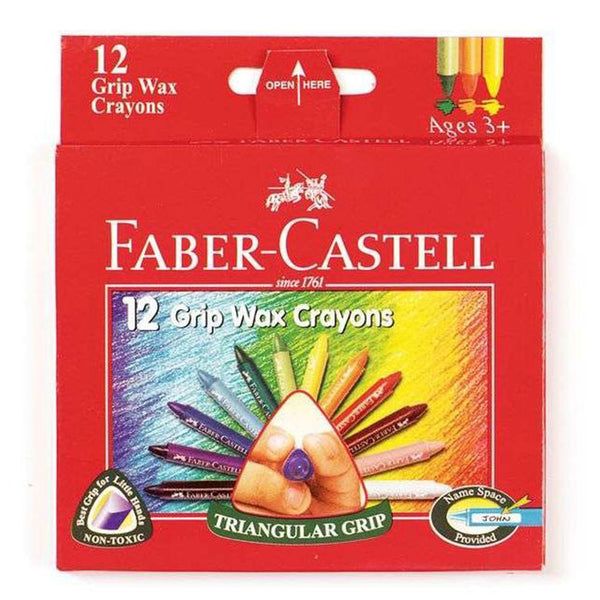 Faber-Castell Triangular Grip Wax Crayons 12pcs