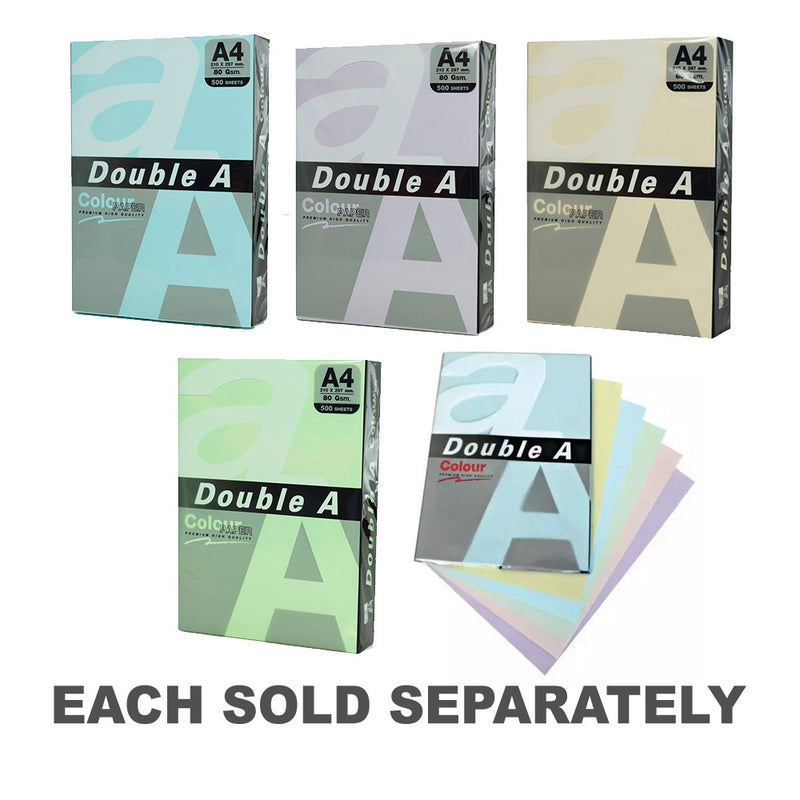 Double A A4 80gsm Pastel Colour Copy Paper 500pcs