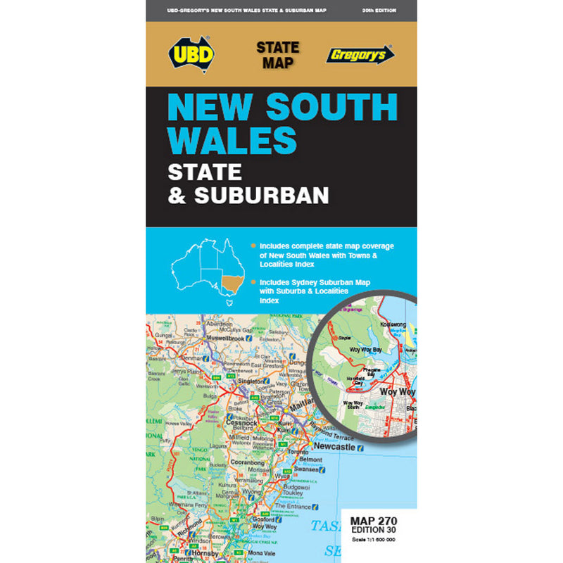 UBD-Gregory's New South Wales State and Suburbs Map 30th Ed