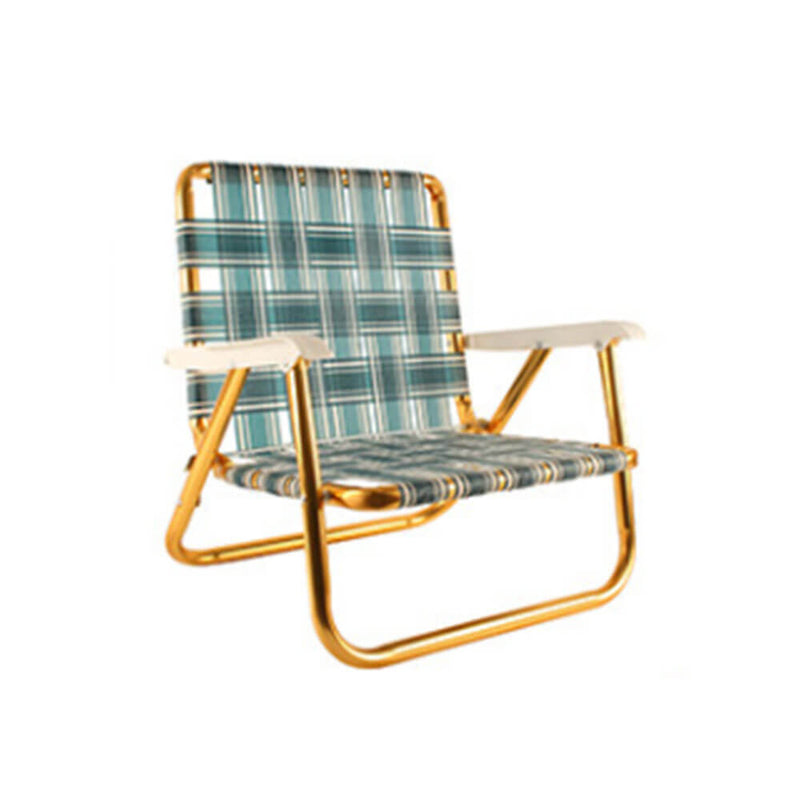  Silla de picnic retro con estructura dorada (56x56,5x49cm)