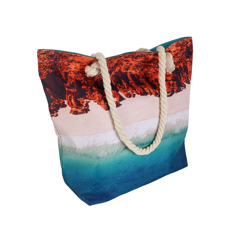 Bolsa de praia com zíper interno (50x45x15cm)