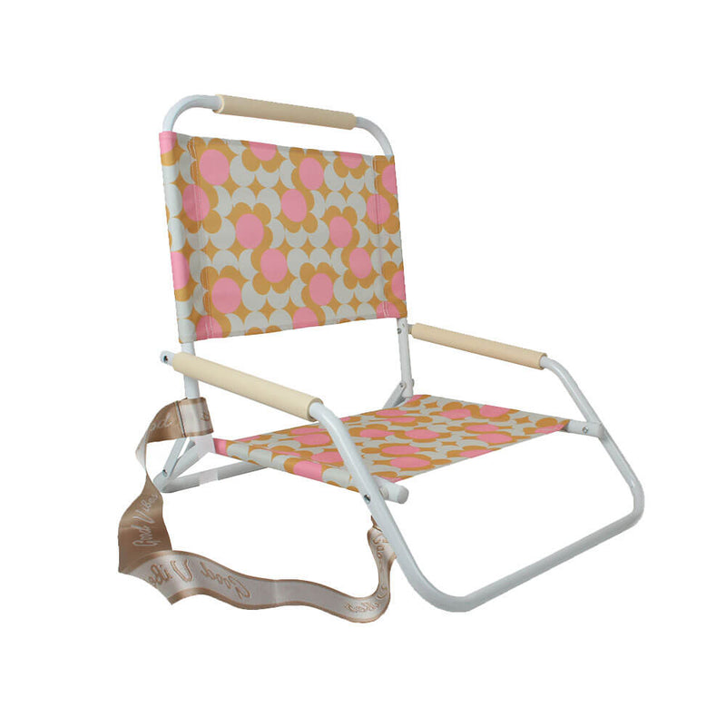  Silla de Playa Plegable con Estructura Blanca (60x58x50cm)