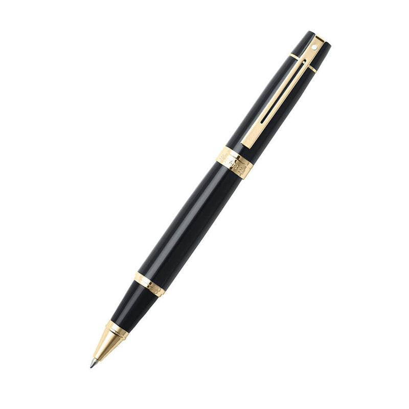 300 caneta de acabamento preto/dourado brilhante