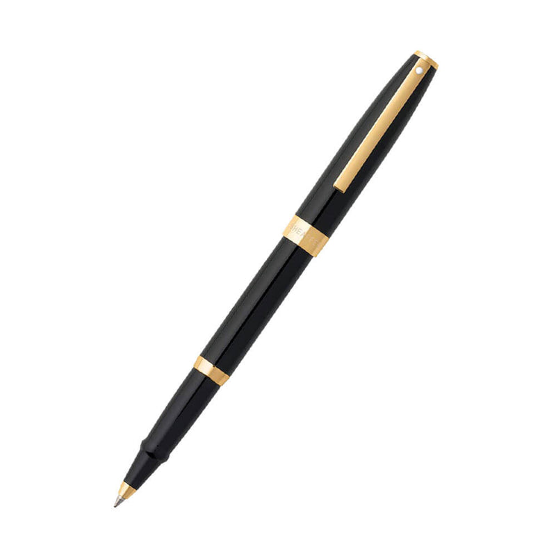  Bolígrafo Sagaris con adornos en negro brillante y dorado
