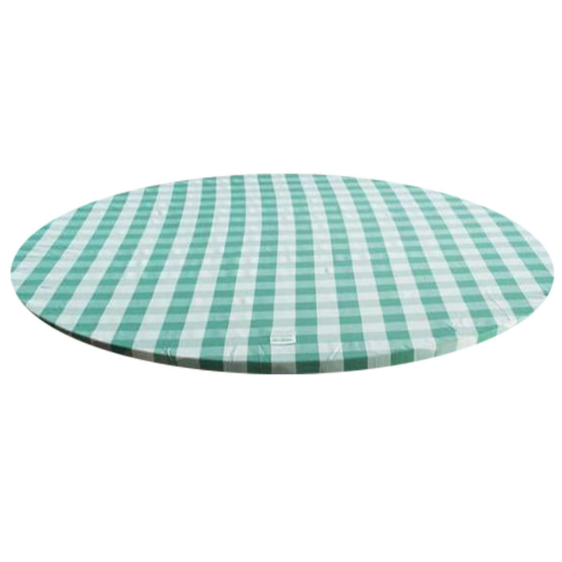 Tocada de mesa de gingham em redonda