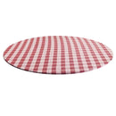 Tocada de mesa de gingham em redonda