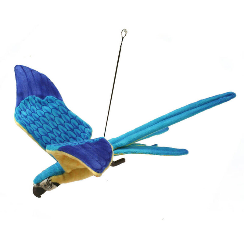 Hansa voando azul e macaw amarelo