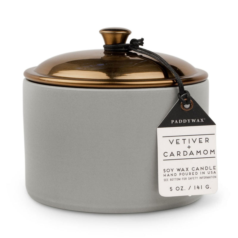 VETIVER HYGGE Vetiver Cardamom Candle em cerâmica (cinza)