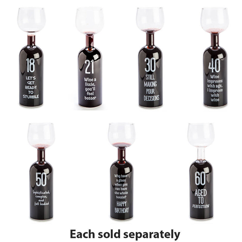 Happy Birthday Wine Bottle Glass