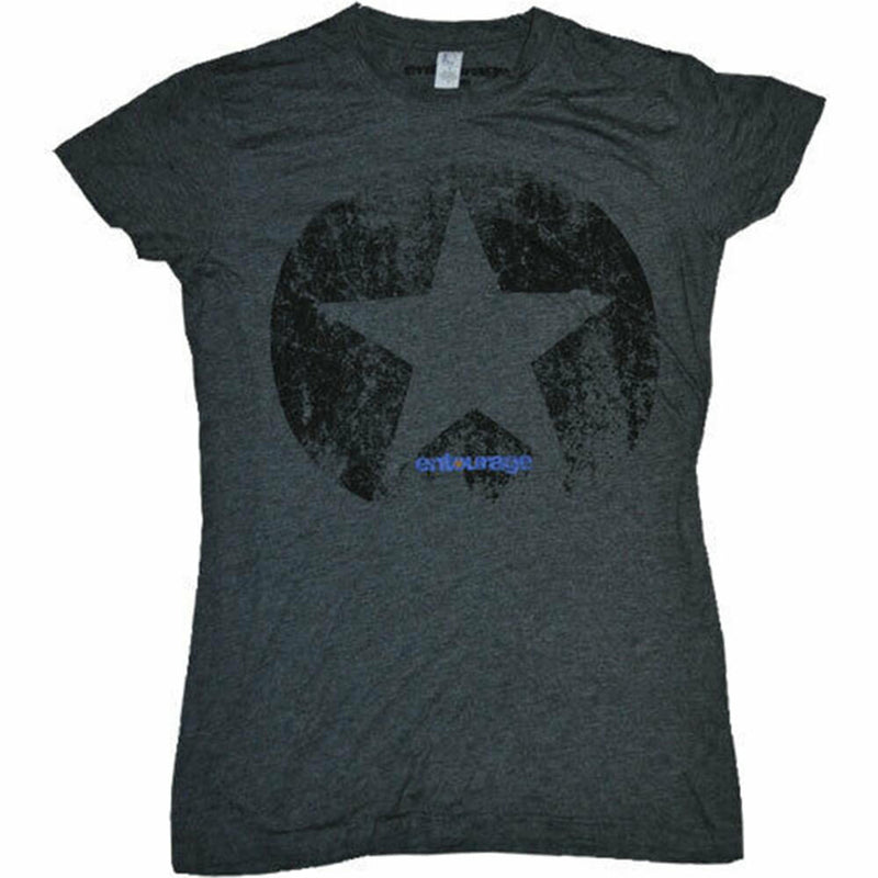 T-shirt feminina de mistura de carvão de estrela do entourage