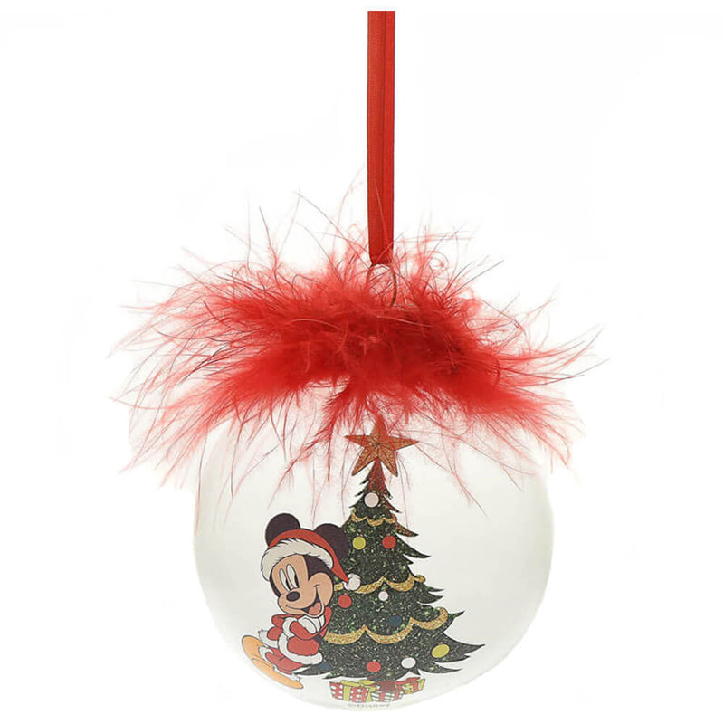  Adorno navideño de cristal con plumas de Disney