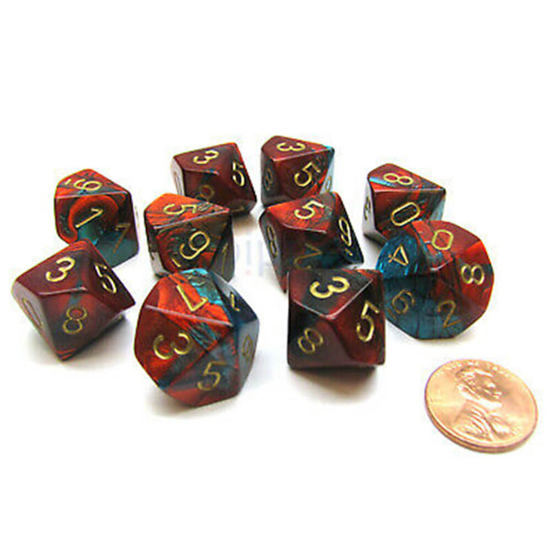 Conjunto de Gêmeos Poliússicos de 10 mortos de Chessex D10