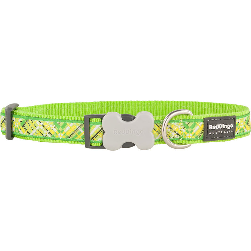 Colarinho de cachorro com flanno design (verde limão)