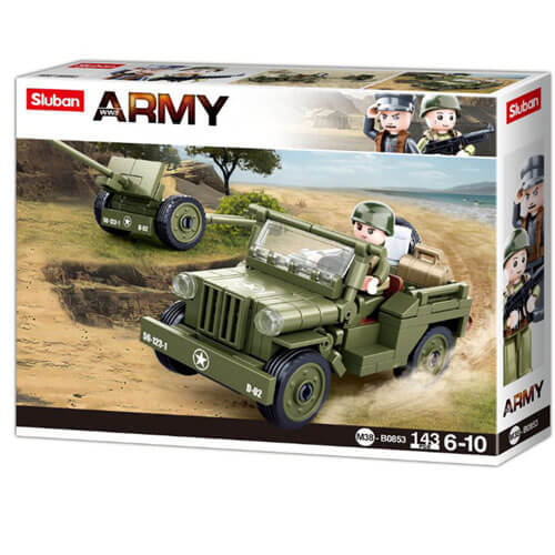 Sluban WWII Willy Jeep with Anti-Aircraft Guns 143pc