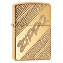 Zippo High Polish Brass Deep Carve Logo Lighter