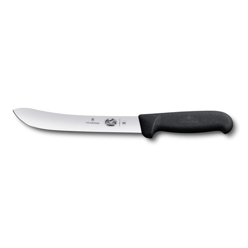 Cuchillo de carnicero Fibrox de hoja rígida pesada (negro)