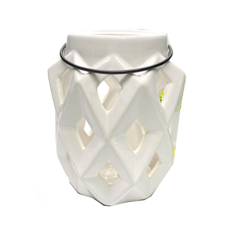  Farol de vela elegante de cerámica (14x14x19cm)