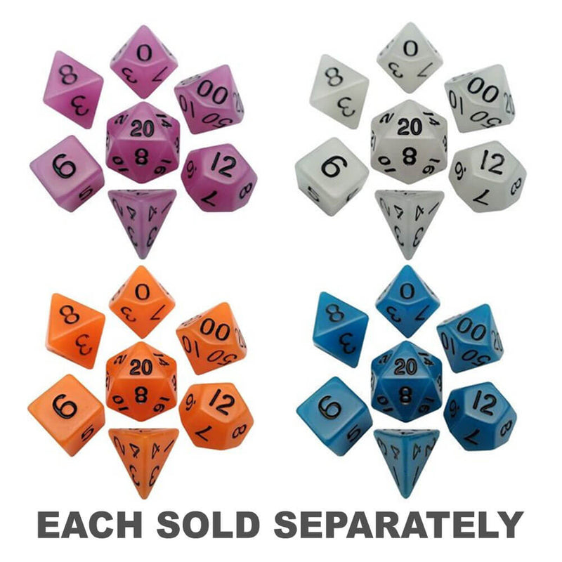 MDG Acrylic Dice Set Glow in the Dark