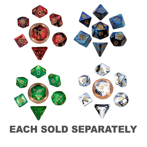 MDG Mini Poly Dice Set (w/ Gold No.)